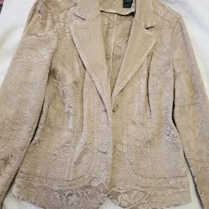 DKNY cream floral blazer